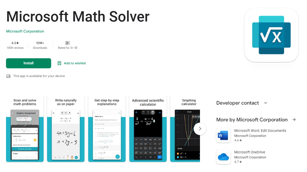 Microsoft Math Solver